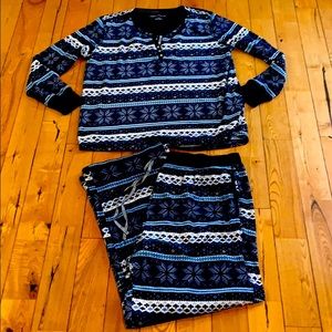 Brand New Women's Navy Snowflake NAUTICA Fleece PJ
